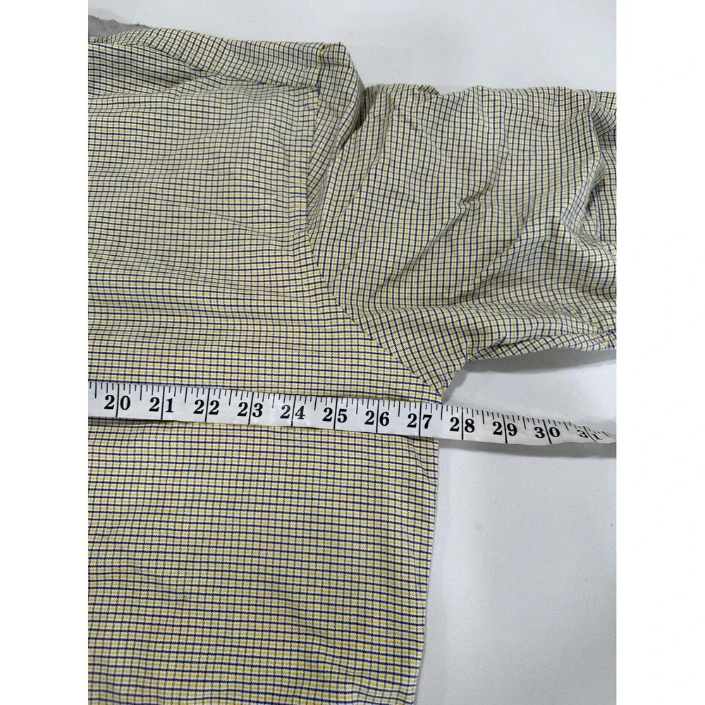 Ralph Lauren Blake Shirt Mens Large Yellow Blue Check Short‎ Sleeve Button Down